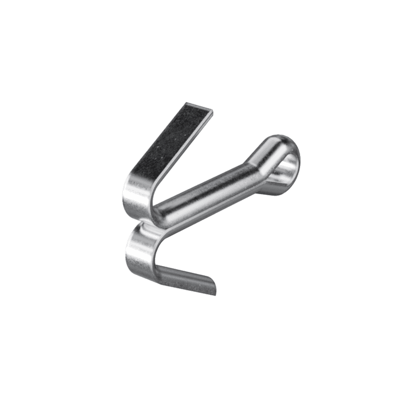 Splint mit geteilten und gebogenen Ende zur zur Sicherung von Bolzen in Kettenantriebssystemen