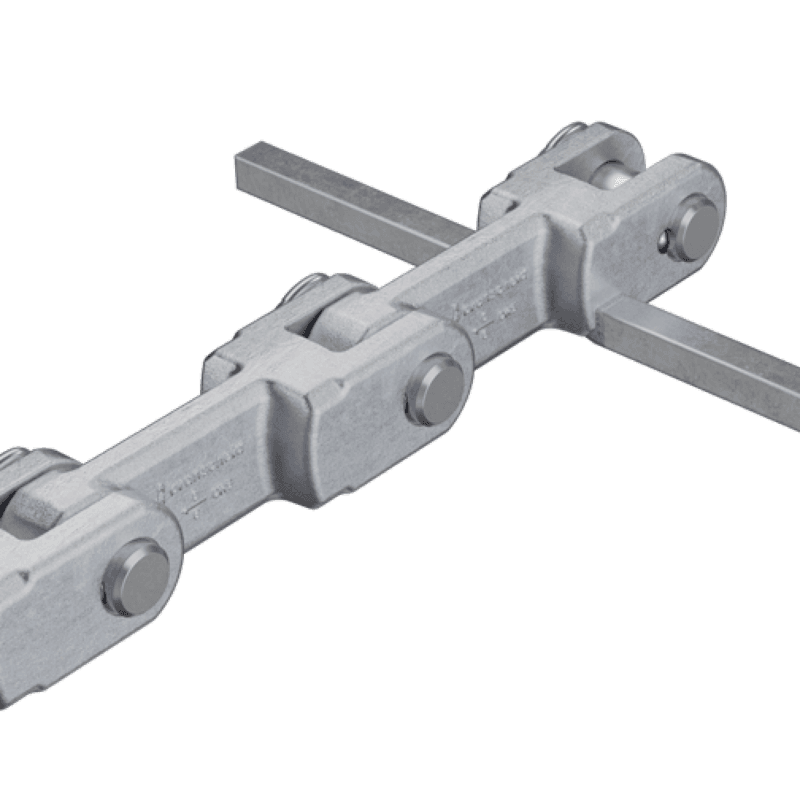 Einstrang Gabellaschenkette mit robustem T-Glied aus Vierkantstahl für industrielle Förderanlagen